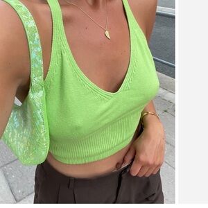 Djerf Avenue Halter Neck Top Matcha